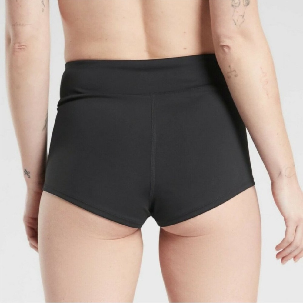 Women’s | Athleta Swim Shorts Zip Front Athletic Swim Bottom, Black | Size M - Picture 3 of 7